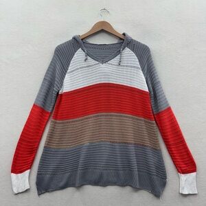 Adele B. Women’s Large Pullover Striped Multicolored Sweater